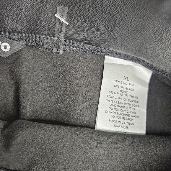 CI Sono Black Faux Leather Leggings Stretch Vegan Leather NWOT Ladies Size XL - Picture 7 of 11